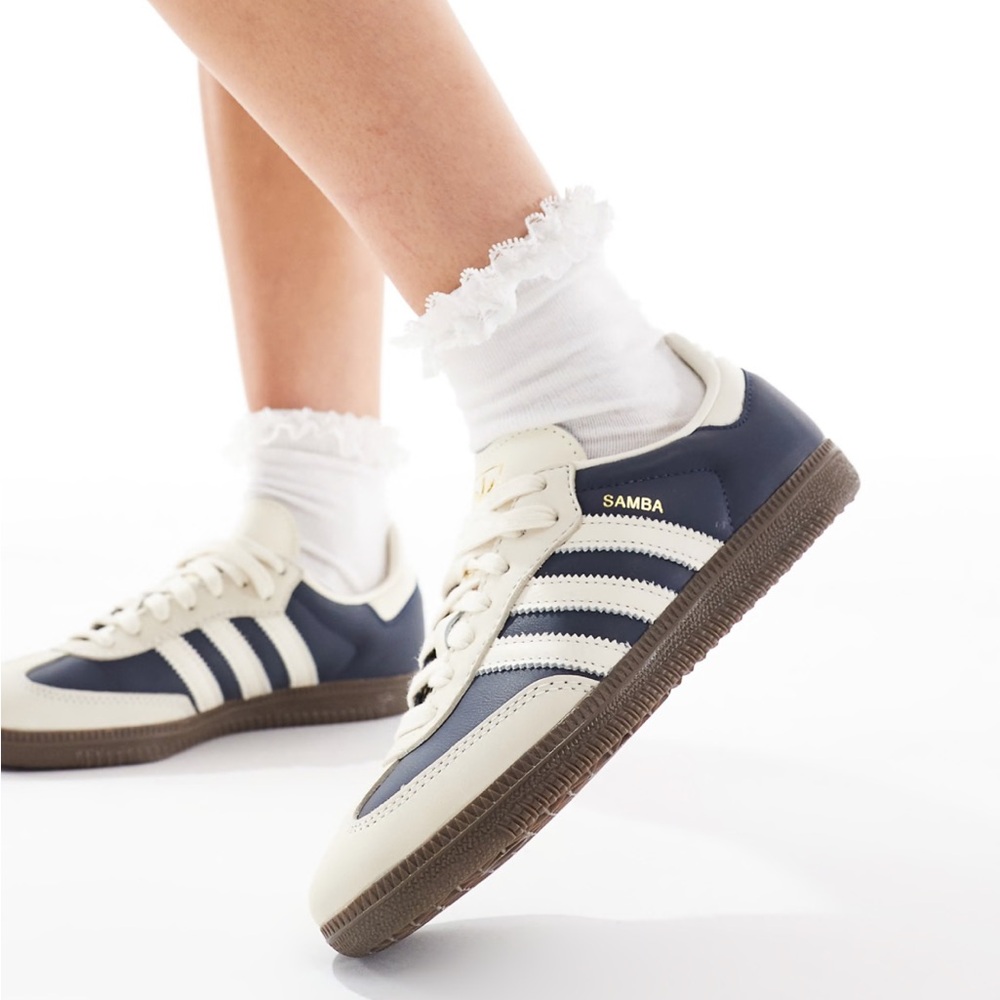 adidas Originals Samba OG trainers in navy and cream